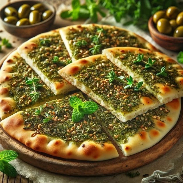 مناقيش الزعتر وزيت الزيتون